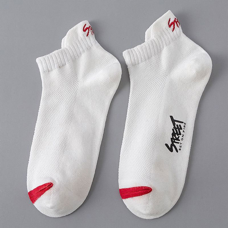 Socks Men's Summer Thin Deodorant Low-Top Ankle Socks Korean Fashion Mesh Style for Sports Sweat-Proof Deodorant Student Socks Men