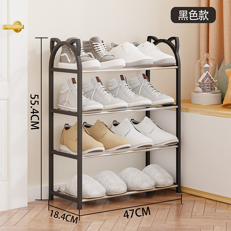 Cat Ears Simple Shoe Rack Storage Shoe Cabinet Multi-Layer Assembly Household Doorway Shoe Rack Dormitory Stainless Steel Storage Rack