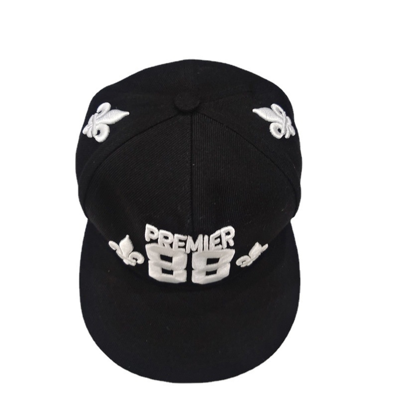 Cross-Border 88 Digital Three-Dimensional Embroidery Baseball Cap Men and Women European and American Hip Hop Peaked Cap Fashion Flat-Brimmed Cap Hip Hop Hat