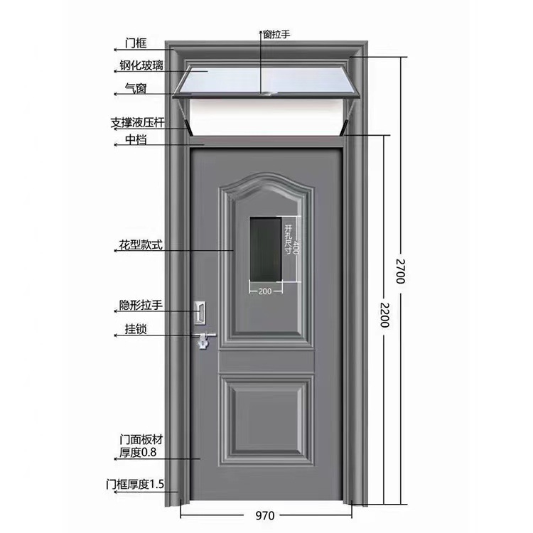 学校教室门 带视窗钢质抗撞击 隔音加厚幼儿园用教室门 可定 制