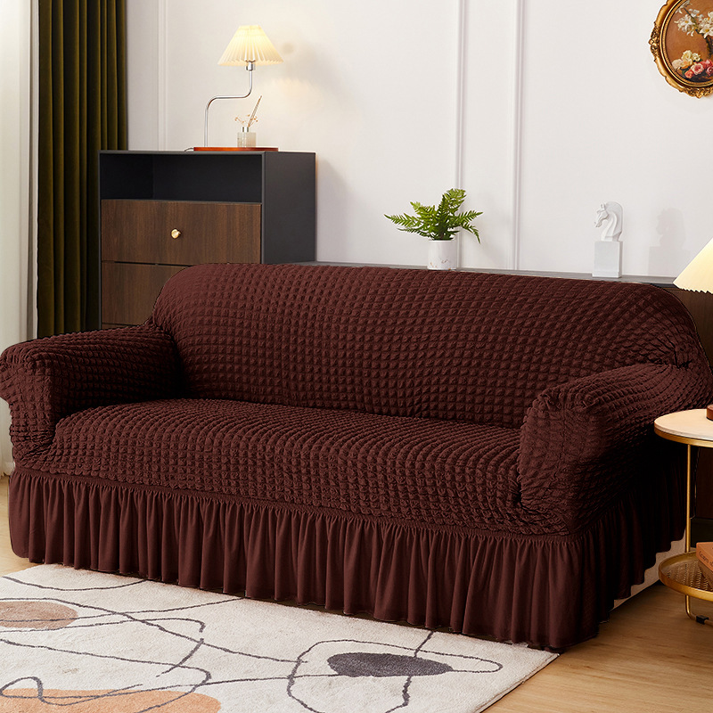 Seersucker Skirt Sofa Cover Elastic All-Inclusive Universal Cover Four Seasons Universal Cross-Border Sofa Cushion Non-Slip Breathable