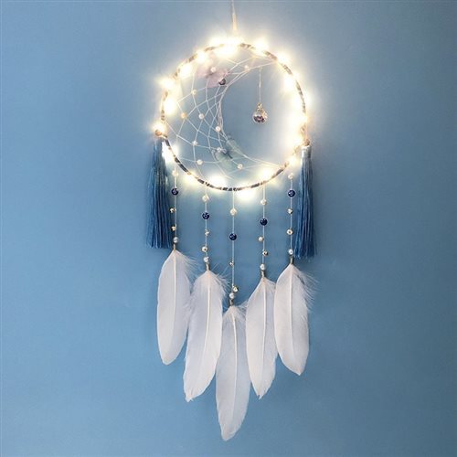 捕梦网男生版g蓝色羽毛立体个性婴幼儿女生流苏韩版七夕阳台手工