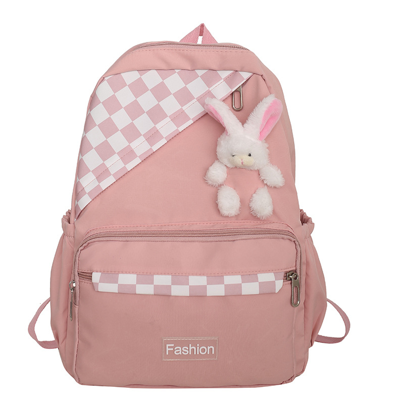 Factory Wholesale New Primary School Student Schoolbag Fashion Plaid Stitching Large-Capacity Backpack Cute Children Backpack