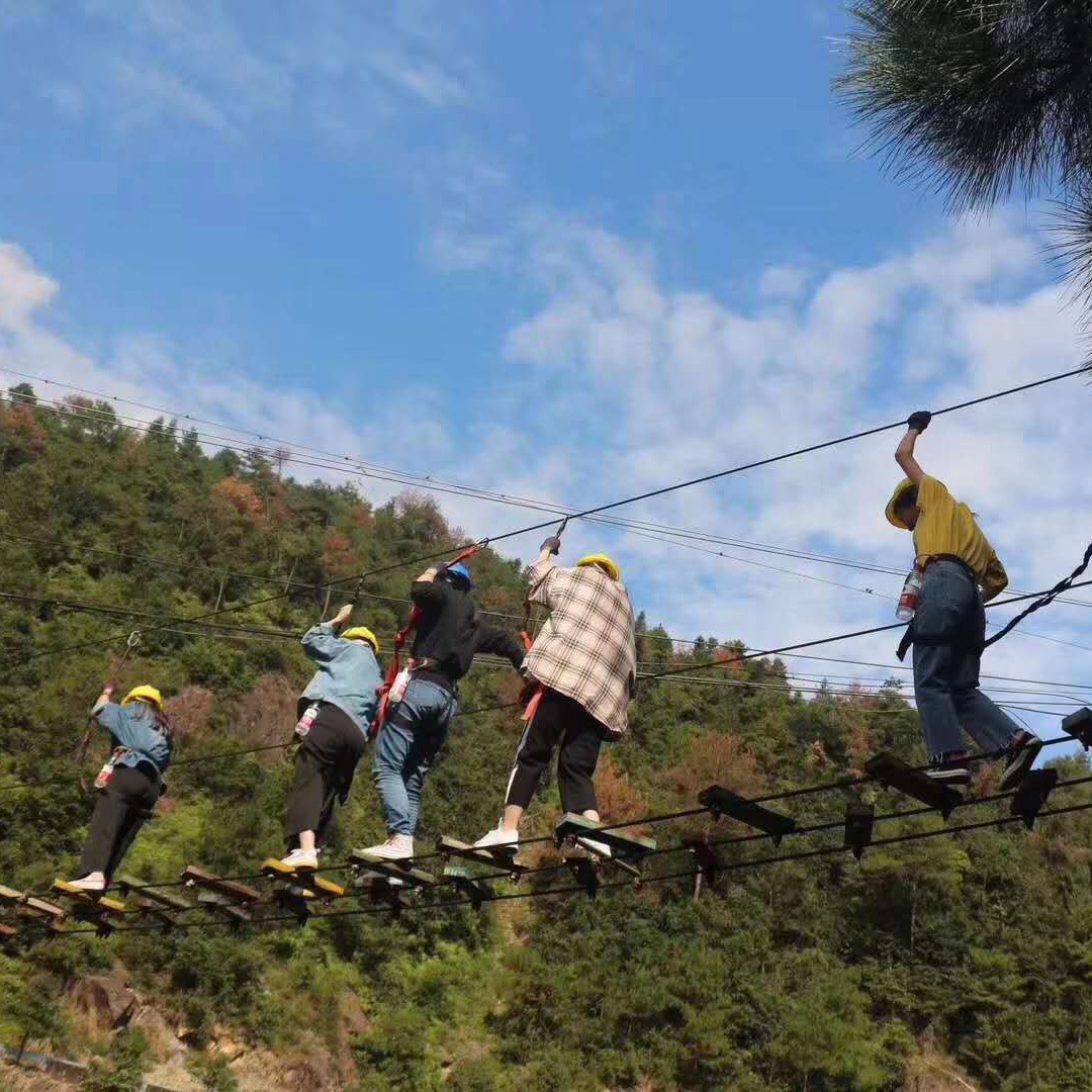 厂家定制户外丛林穿越野外拓展设备景区亲子树上探险丛林探险设备