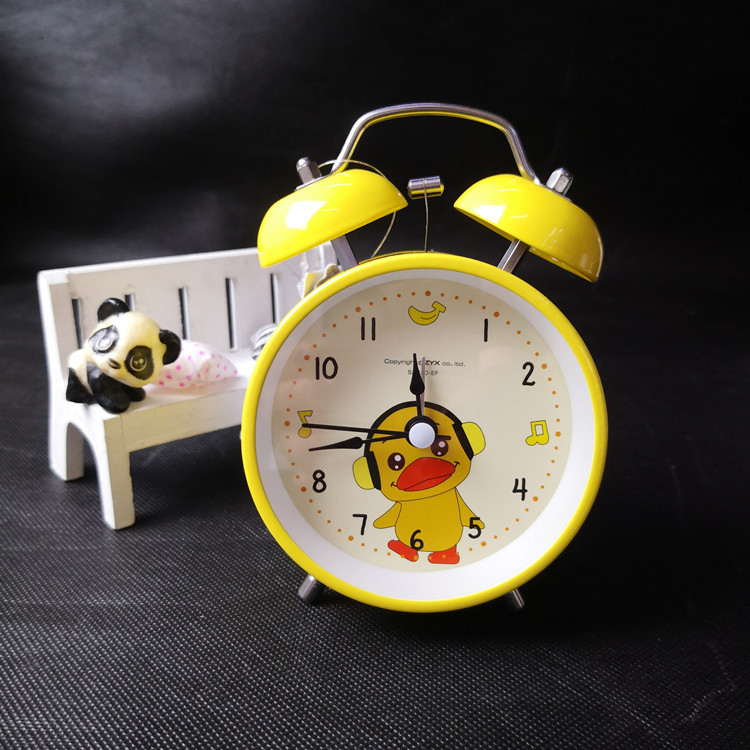 钟意轩sa080-ef 3寸圆形跳舞鸭打铃闹钟