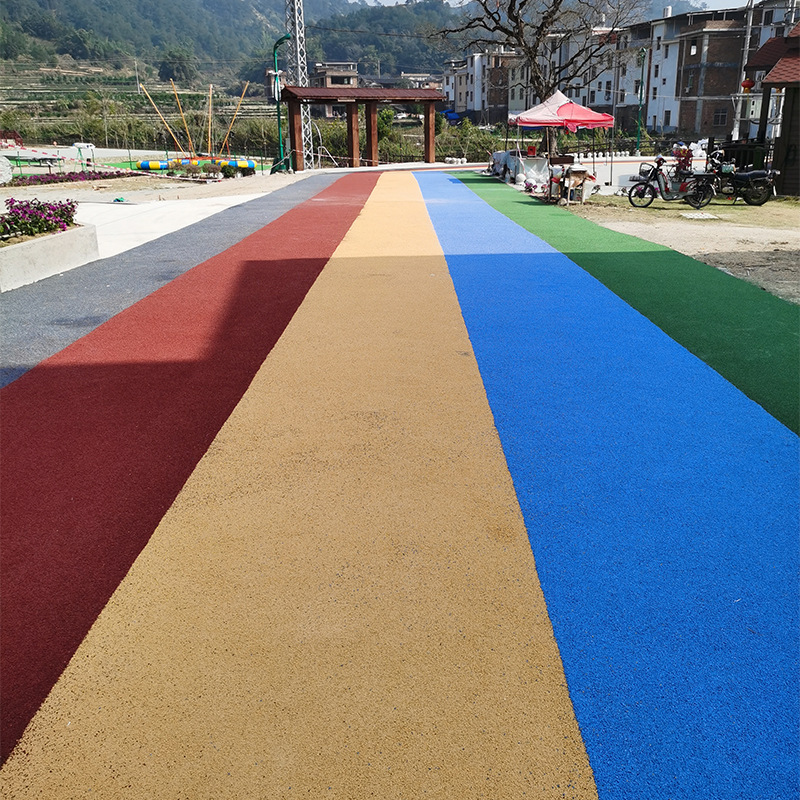现货彩色陶瓷颗粒 fanghua路面 共享单车停放点地坪 彩色地面材料