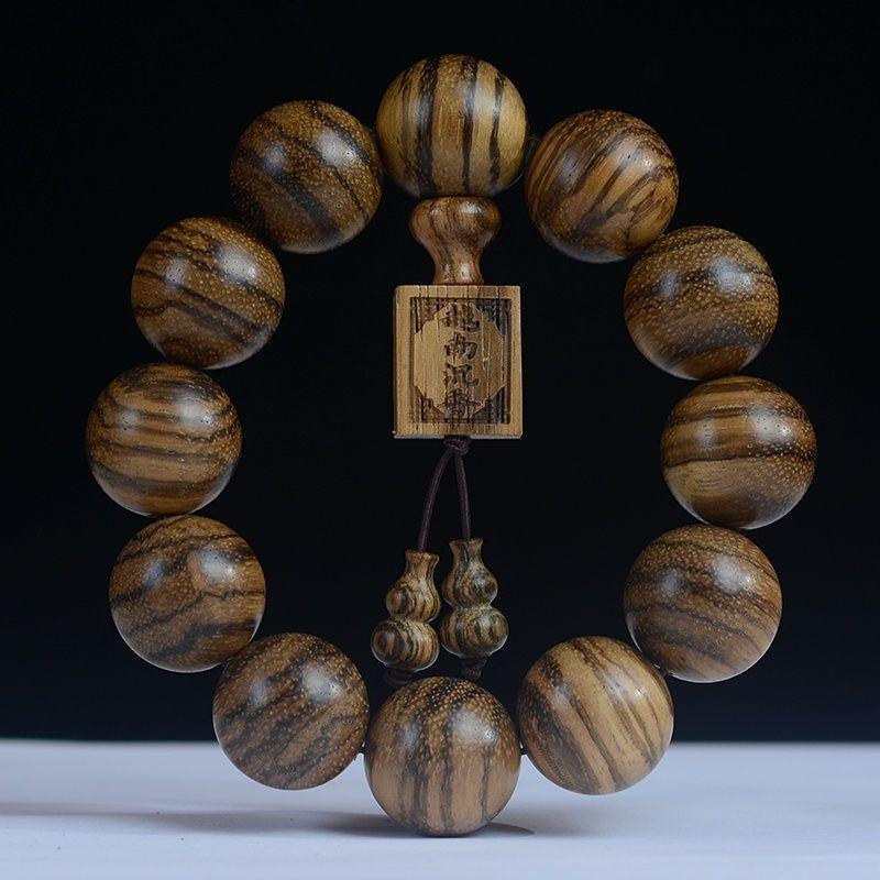 Authentic Vietnam Agarwood Bracelet Bracelet Ebony Pterocarpus Santalinus Yellow Pear Necklace Bracelet Men and Women Jewelry Buddha Beads