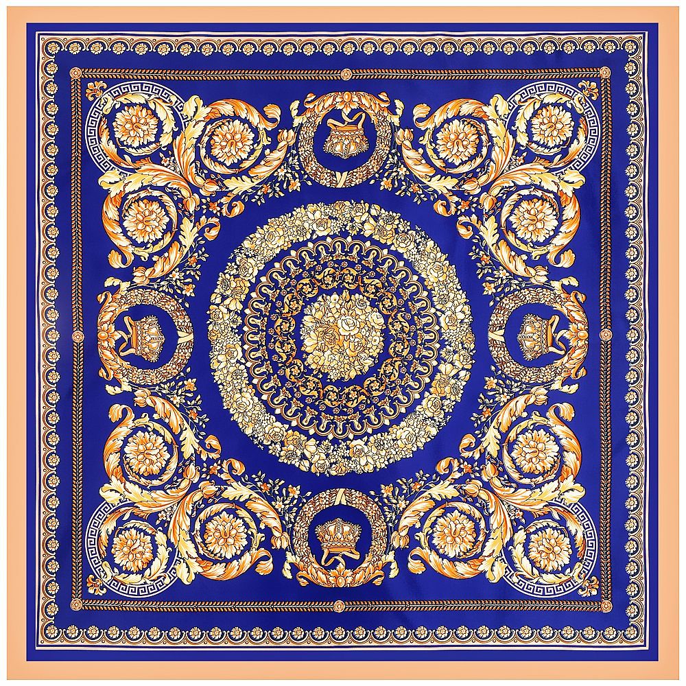 90cm跨境新款欧美复古巴洛克花纹女士装饰大方巾丝巾披肩领巾围巾