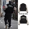 Fear of god第六季FOG 6TH黑灰色拼接袖棒球棉服男夹克外套情侣潮|ru