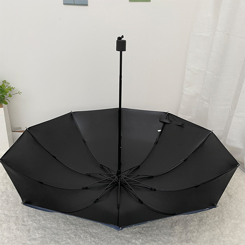 New 10 Bone Vinyl Sun Protective Sunshade Triple Folding Umbrella Manual Rain Or Shine Dual-Use Umbrella Gift Umbrella Wholesale Sun Umbrella