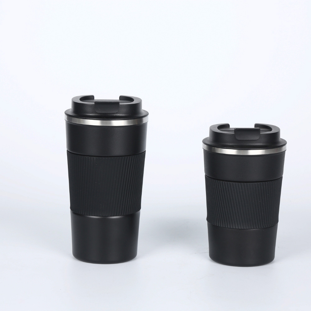 Cross-Border Plastic-Sprayed American Three-Generation Coffee Cup 304 Stainless Steel Portable Gift Water Cup Silicone Cover Vacuum Thermos Cup