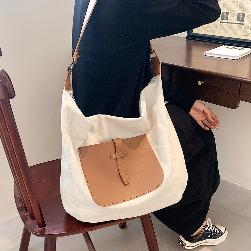 Large Capacity Bag for Women Versatile Canvas Bag 2023 New Fashion Elegant Shoulder Bag Commute Leisure Tote Bag Fashion