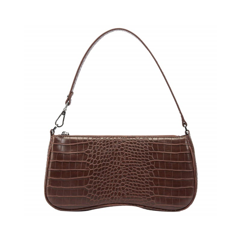 外贸潮流鳄鱼纹pu皮女士腋下包包简约时尚糖果色大容量拉链单肩包