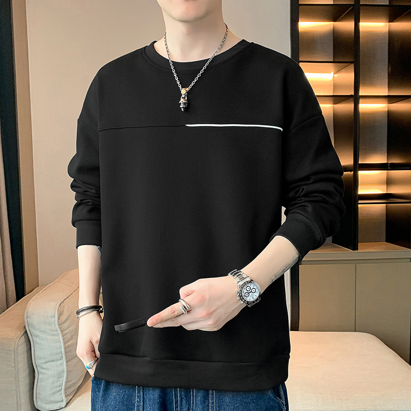 Men's Sweater 2023 Autumn and Winter New Korean Style Fashion Brand round Neck Loose Casual Ins Men's T-shirt Bottoming Shirt Men's Clothing