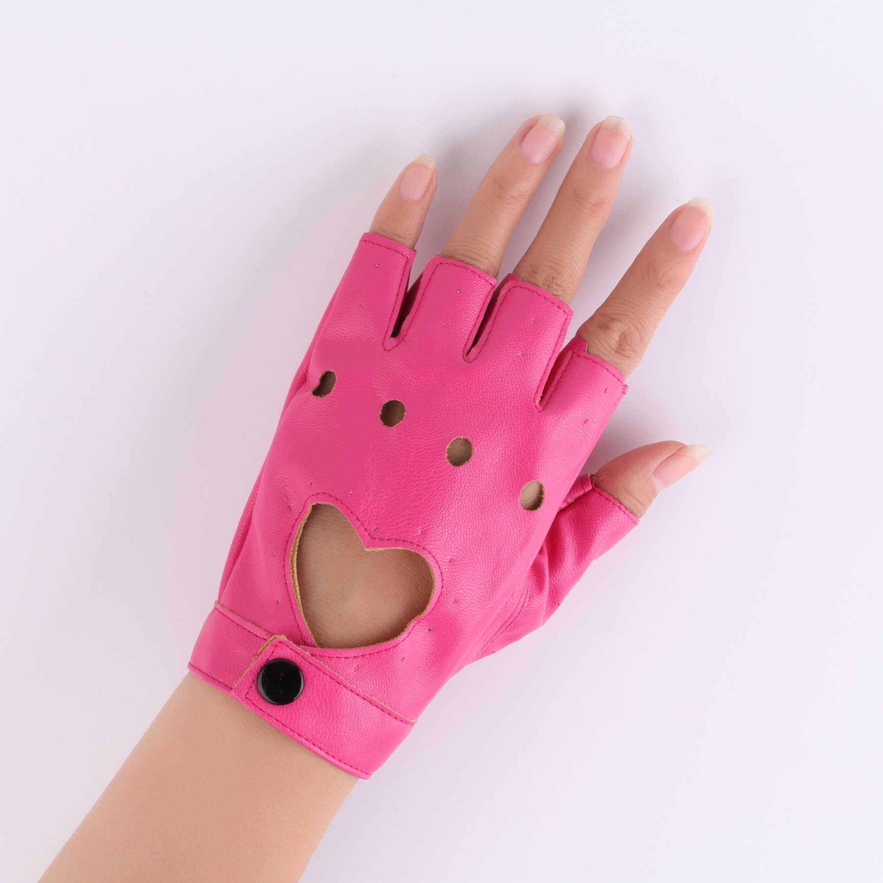 新款女士pu街舞舞台演出半指皮手套夜店摄影霹雳舞蹈跳舞手套批发