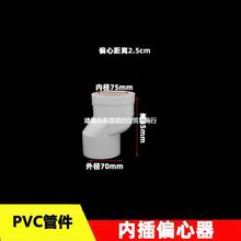 PVC内插管偏心移位器50 75 110mm排水管移位地漏偏心器偏置2.5 5