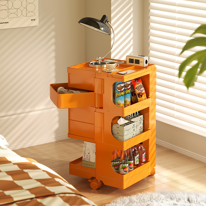 Creative Portable Bedside Table Modern Minimalist Sofa Side Cabinet Snack Cart Locker Bedroom Bedside Storage Cabinet