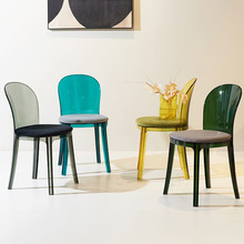 设计师休闲透明椅子亚克力塑料水晶餐椅简约现代时尚办公椅洽谈椅