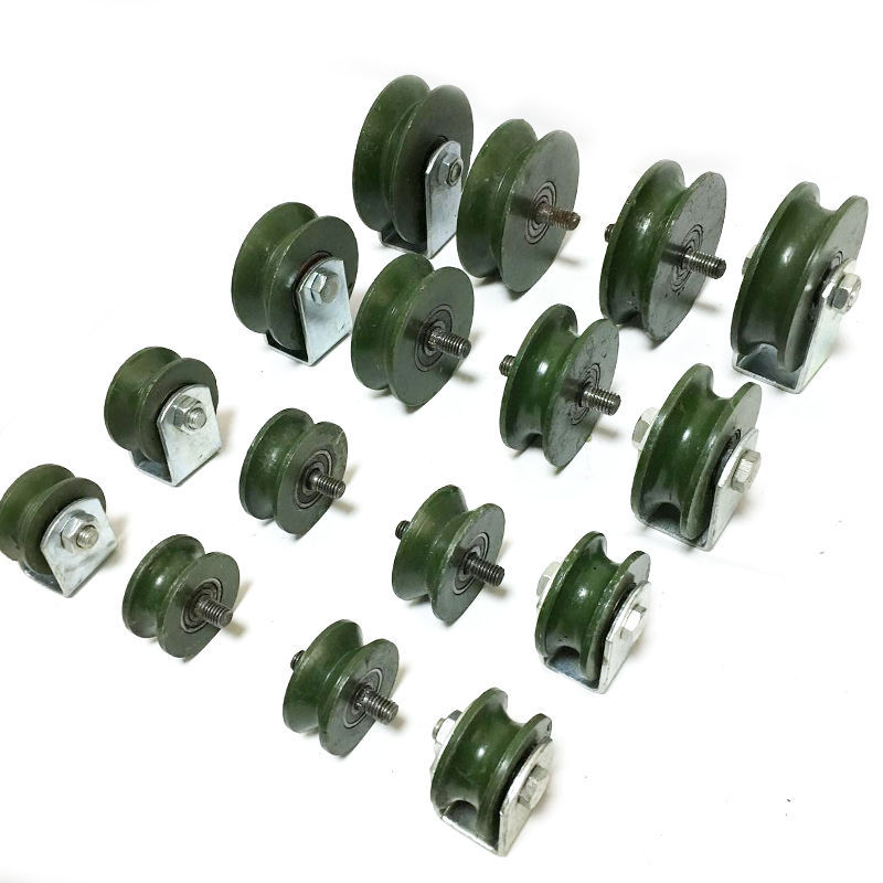 放线滑轮轨道轮子v型u型重型单边轮彩钢h型加厚槽轮大门铁轨道轮