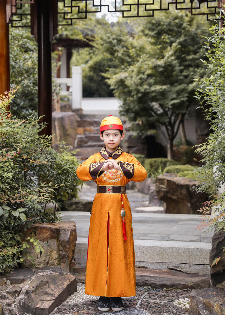 汉服男童2021新款秋唐装男孩古装少爷公子小王爷皇帝古风套装春秋