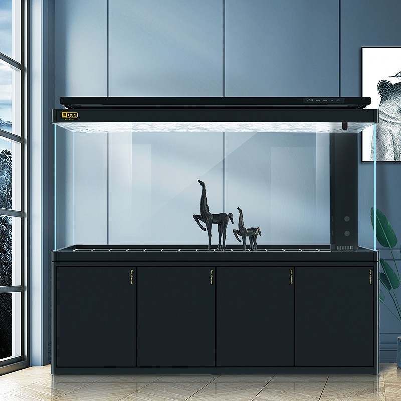 鱼缸 大型客厅中水族箱落地底过滤家用室内免换水龙鱼缸全套厂家