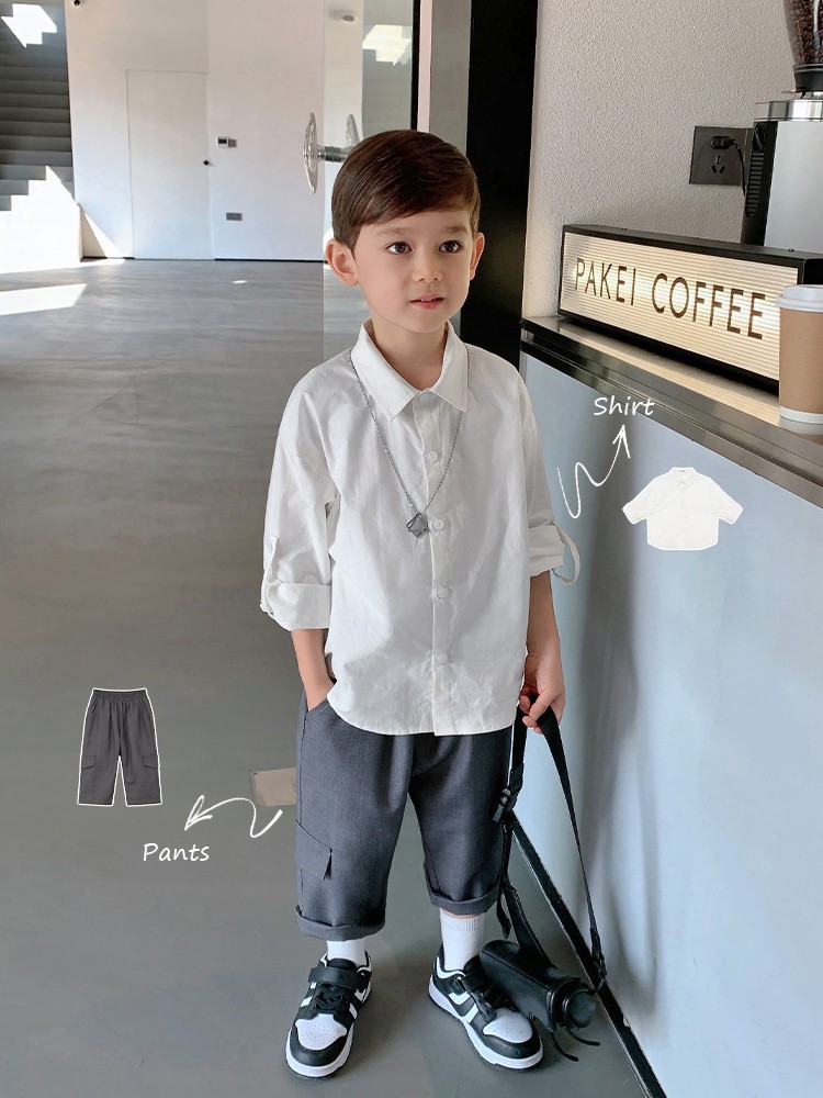 辰辰妈新款童装 男童春秋绅士西装马甲 衬衫 西裤 三件套现货