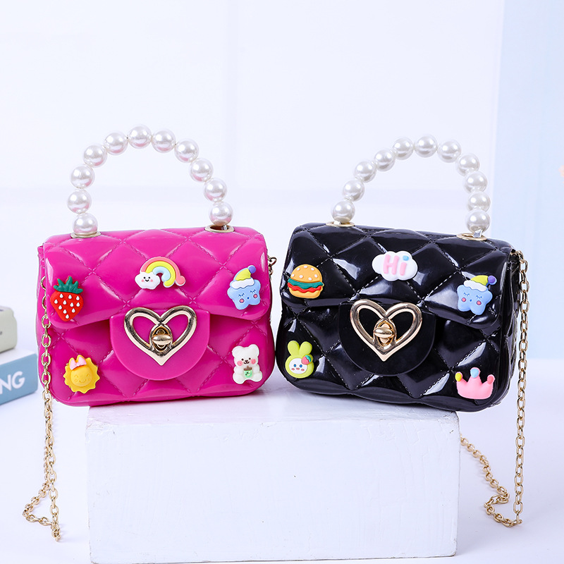 2023 New Cross-Border New Arrival Handbag Handmade Patch Shoulder Crossbody Mini Pearl Tote Gel Bag