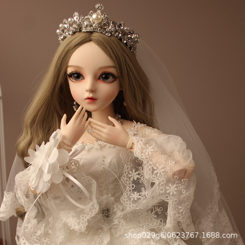 sd娃娃婚纱洋娃娃bjd手工改妆全关节娃娃送女孩情侣玩具公主套装