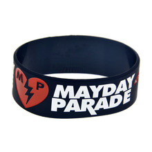 Mayday Parade硅胶手环1英寸新款MP摇滚乐队橡胶手圈明星应援手带