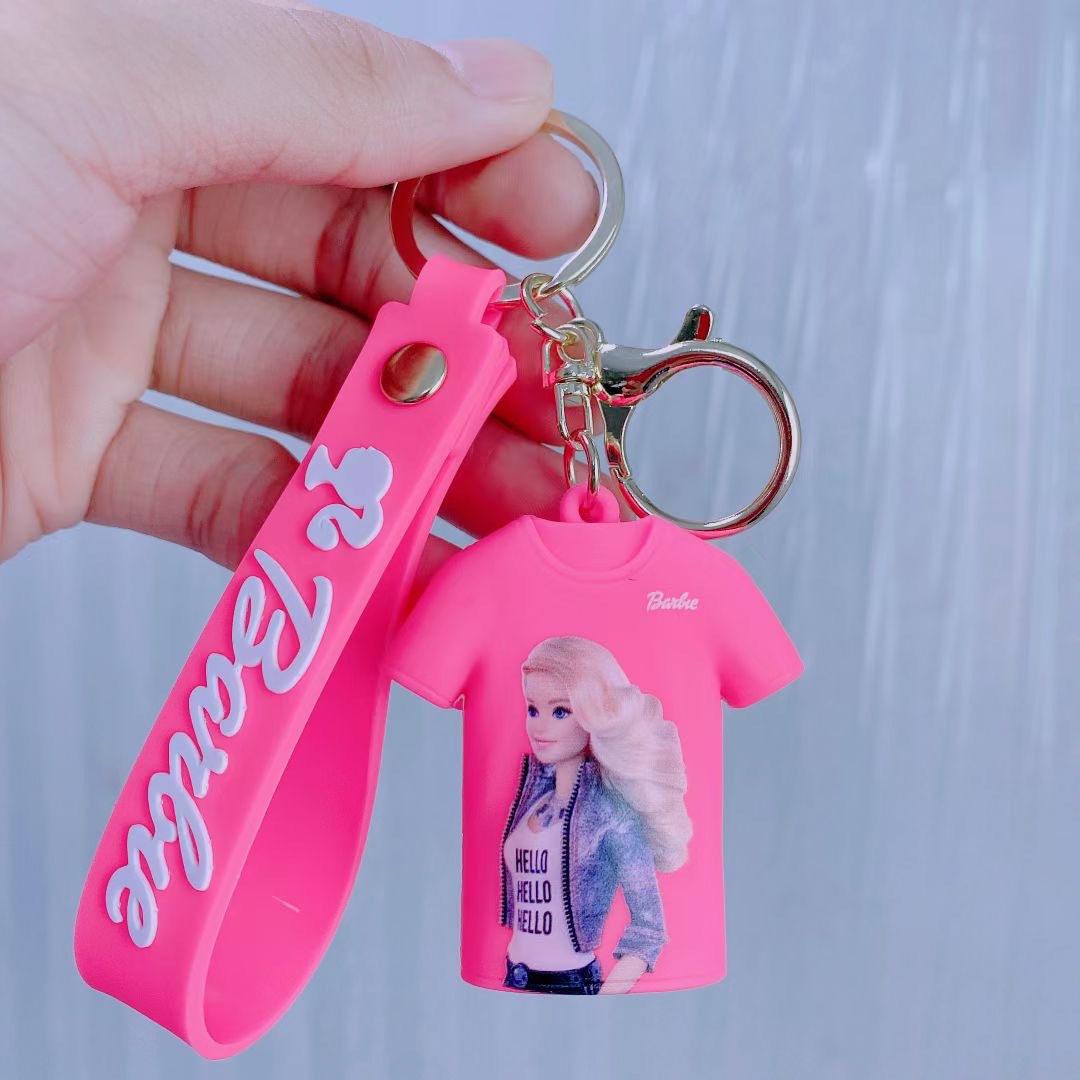 Cross-Border New Arrival Barbie Keychain Cartoon Barbie Peripheral Baby Doll Pretty Girl Schoolbag Pendant Key Chain