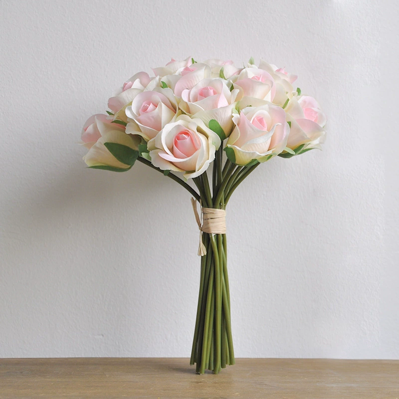 手捧花束仿真花婚礼伴娘摄影道具家居装饰假花手扎迷你露莲花束