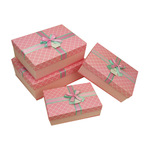 套4蝴蝶结格子礼品盒现货 礼物包装硬纸盒长方形精美生日礼盒可定