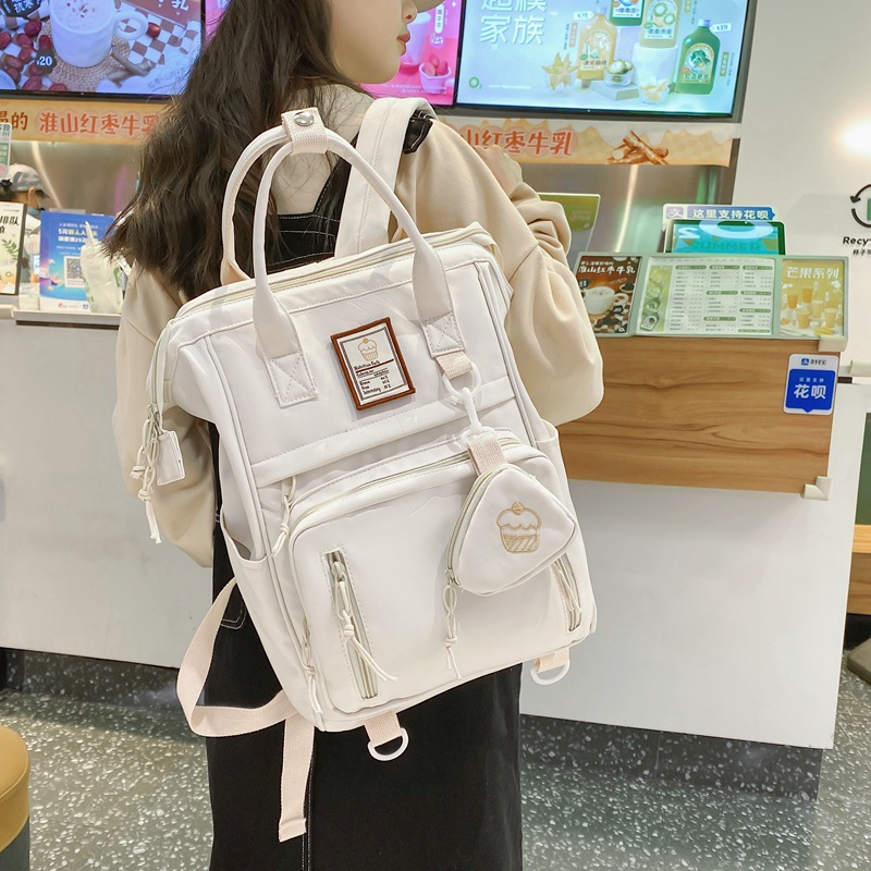Schoolbag Female College Student Korean Style Simple Backpack Campus Junior High School Partysu Backpack Large Capacity Schoolbag New
