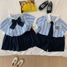 男女童学院风夏季衬衫JK制服两件套兄妹装短裙短裤幼儿园毕业礼服