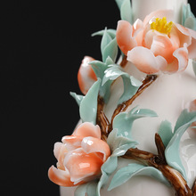 新中式陶瓷手工花瓶摆件客厅插花小瓷瓶高档轻奢高级感艺术装饰品