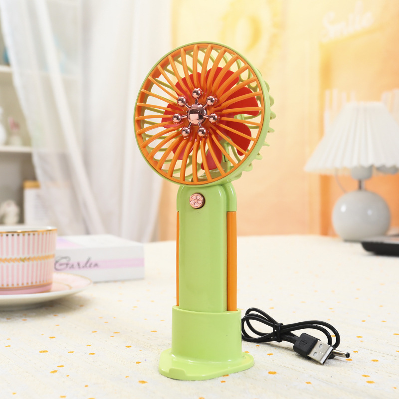 Creative Portable Small Handheld Fan Fun to Changeable Beads Children's Gift Detachable Base Charging Desktop Fan