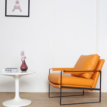 北欧简约单人沙发椅现代休闲椅办公会客洽谈多人沙发组合纯彩色椅