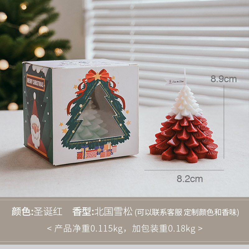 Christmas Tree Aromatherapy Candle Wholesale Creative Birthday Gift Hand Gift Finished Fragrance Christmas Candle Aromatherapy Gift Box