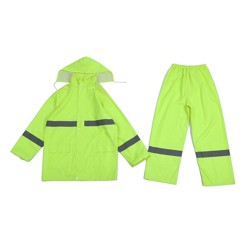 factory direct sales high-speed duty outdoor reflective raincoat split raincoat green raincoat rain pants waterproof suit