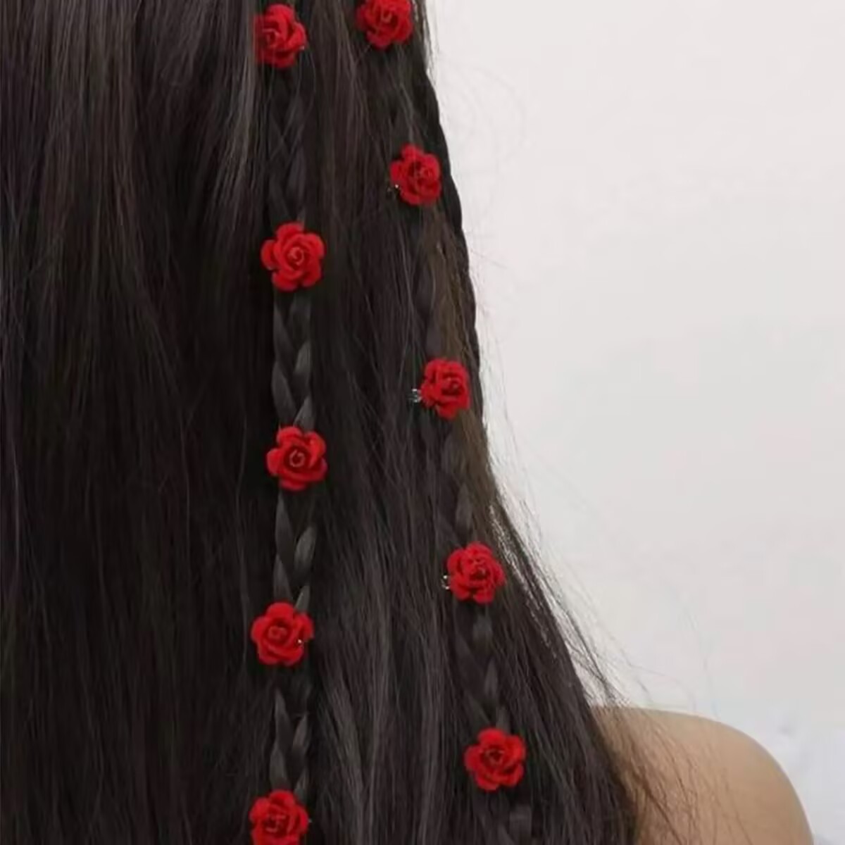 跨境欧美新娘盘发豆豆夹发扣水钻花朵编发抓夹发爪迷你花朵发夹