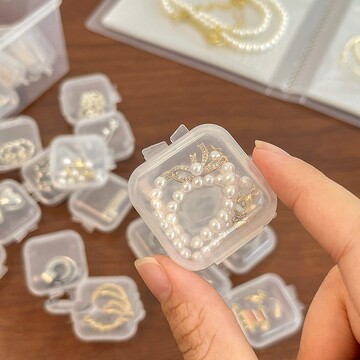 首饰收纳盒透明收纳小盒子迷你便携装防氧化药片耳环项链整理学生