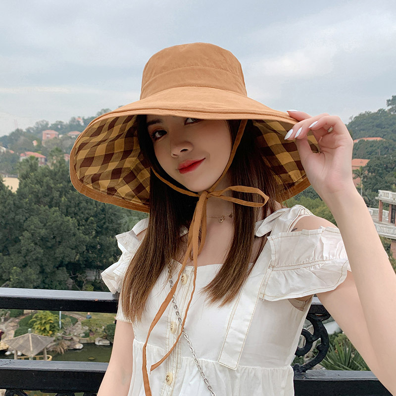 渔夫帽女防晒帽女防紫外线太阳帽帽子女夏大檐帽遮阳帽2021年新款
