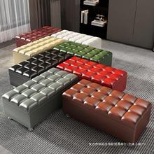收纳凳子储物凳可坐家用门口小沙发服装店长方形换鞋凳床尾收纳箱