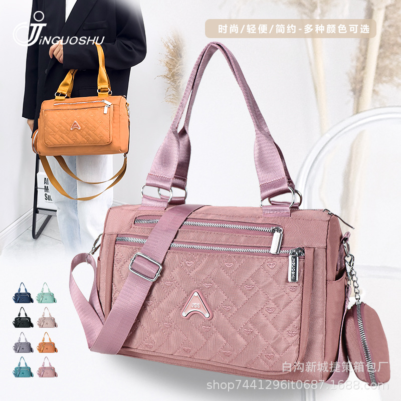 2024 New Women's Bag One Piece Dropshipping Luggage Bag Tote Bag Versatile Rhombus Embroidery Thread Shoulder Crossbody Bag