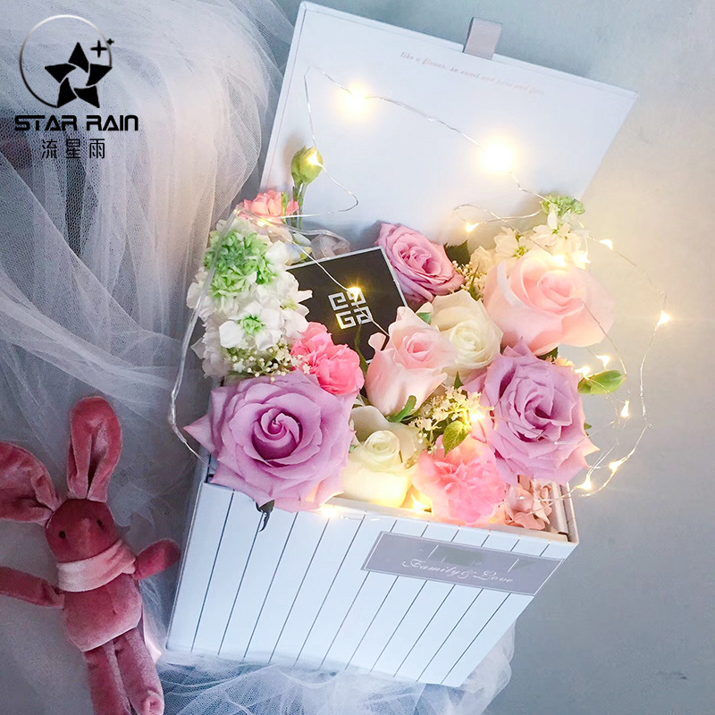 网红折叠花盒韩风正太盒鲜花包装盒花束礼盒纸盒插花手捧创意方形