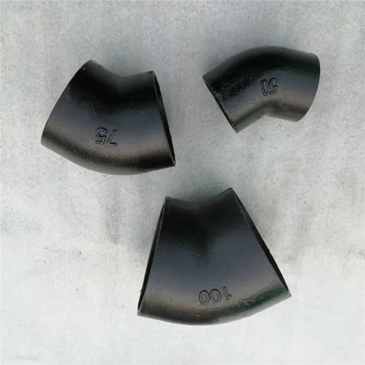 铸铁管w型45度弯头 45度门弯 卡箍连接 铸铁排水管管件