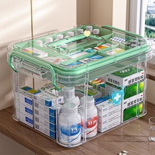 多层药箱家庭装家用医药箱大容量收纳盒透明大号医疗急救药盒