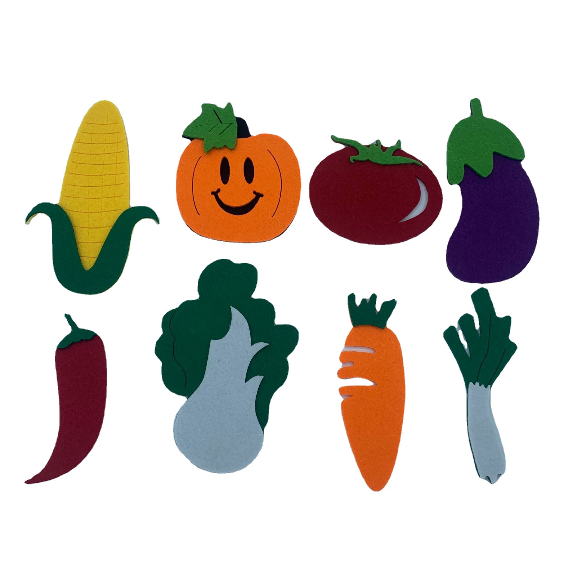 毛毡蔬菜墙贴门窗贴画可爱冰箱贴幼儿园装饰墙贴毛毡家居装饰