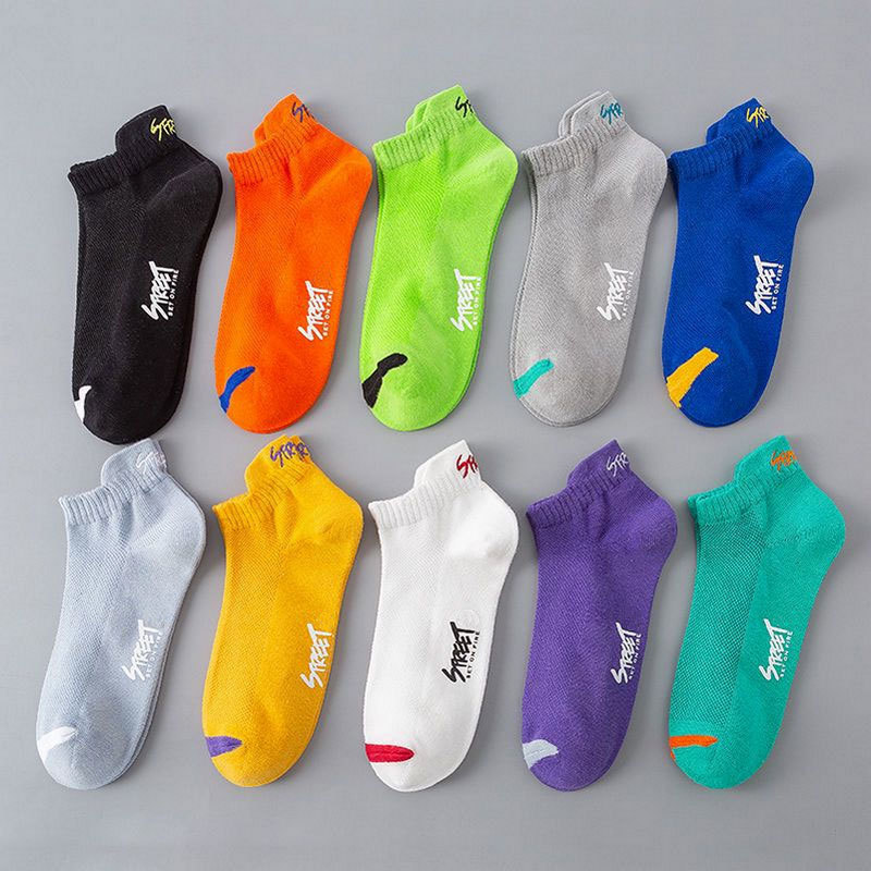 Socks Men's Summer Thin Deodorant Low-Top Ankle Socks Korean Fashion Mesh Style for Sports Sweat-Proof Deodorant Student Socks Men