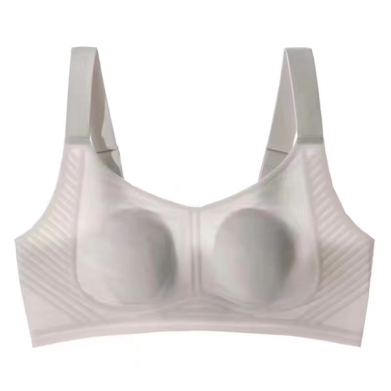 Breasts Contracting Bra Female Thin Section Traceless Rabbit Ears plus Size Chest Reduction without Wire Accessory Breast Push up Anti-SAG Bra